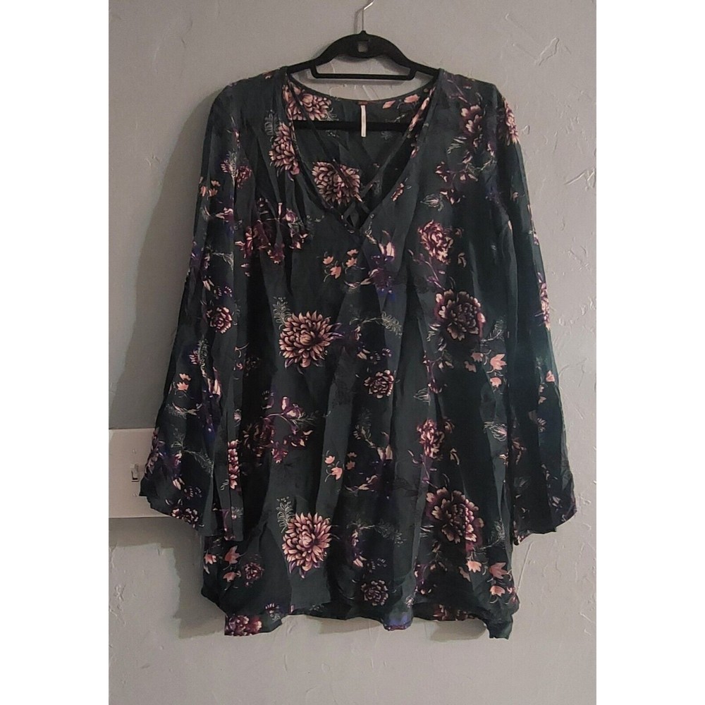 Free People Tops Tunic Women Size S,,long Sleeve Flared,Rayón,17 Inch Of Armp To